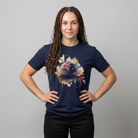 Australian Flag Soccer T-Shirt — Vintage Grunge Aussie Pride Tee