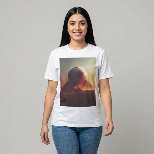 Egypt Soccer Pyramid T‑Shirt — Football Sunset Graphic Tee