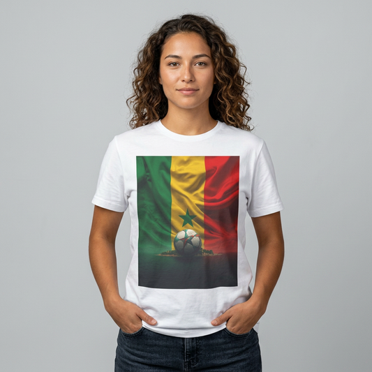 Senegal Flag Soccer T-Shirt – Football Fan Jersey with Green Yellow Red Design
