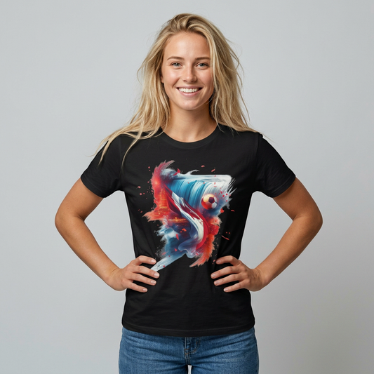 Canadian Football Fan T-Shirt Abstract Flag & Niagara Falls Design Tee