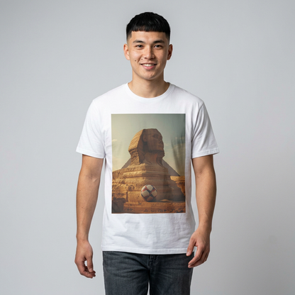 Vintage Egyptian Soccer T-Shirt with Great Sphinx Design Tee