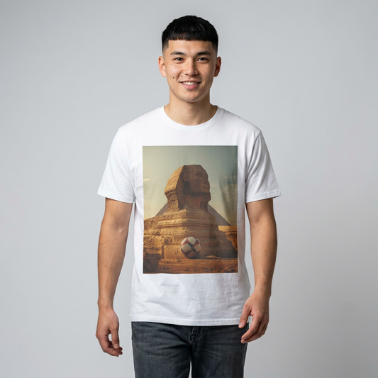 Vintage Egyptian Soccer T-Shirt with Great Sphinx Design Tee