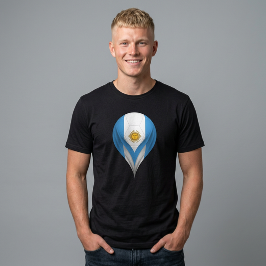 Argentina Football Flag Droplet T-Shirt – Argentine Soccer Fan Tee