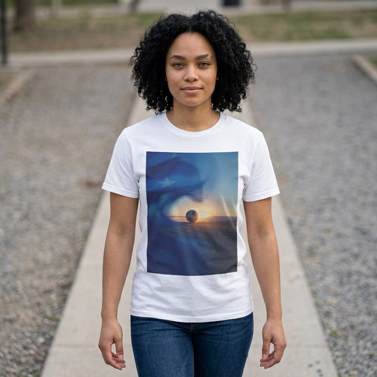 Cape Verde Flag Football T-Shirt — Blue Flag Soccer ball Graphic Tee