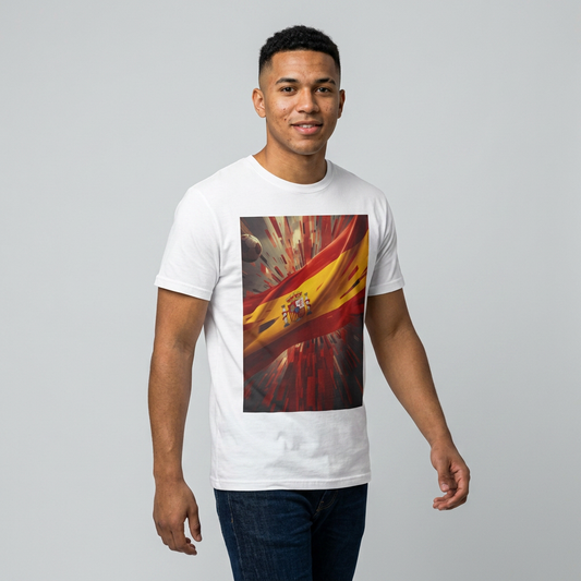 Spanish Flag Soccer T‑Shirt — Dynamic Spain Football Fan Tee