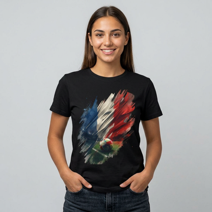 France Football French T-Shirt — Abstract Soccer Stadium Design Tee