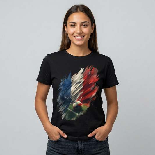 France Football French T-Shirt — Abstract Soccer Stadium Design Tee