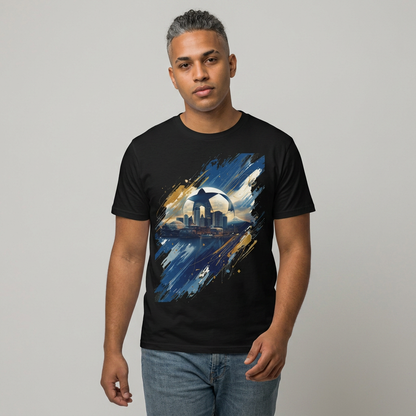 Uruguay Skyline Football T-Shirt — Abstract Football Design Tee