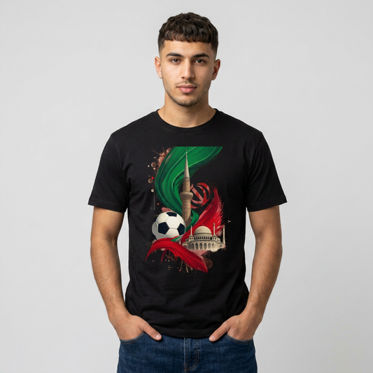 Iran Dynamic Flag Colors T-shirt Minaret & Mosque Art Tee