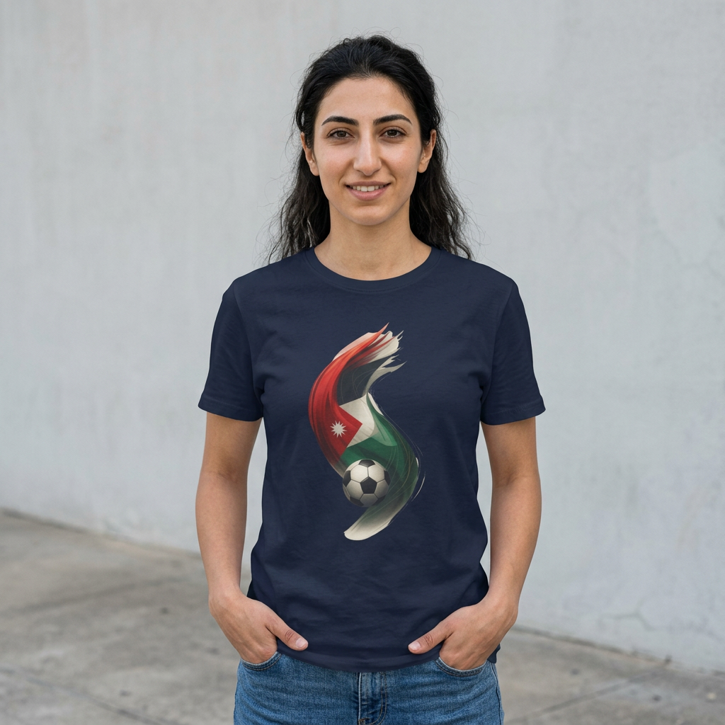 Jordan Football Flag Wave T‑Shirt Chivalrous Falcons Soccer Tee