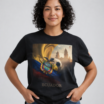 Ecuador Football Graphic T-Shirt Cinematic La Tri Soccer Flag Tee