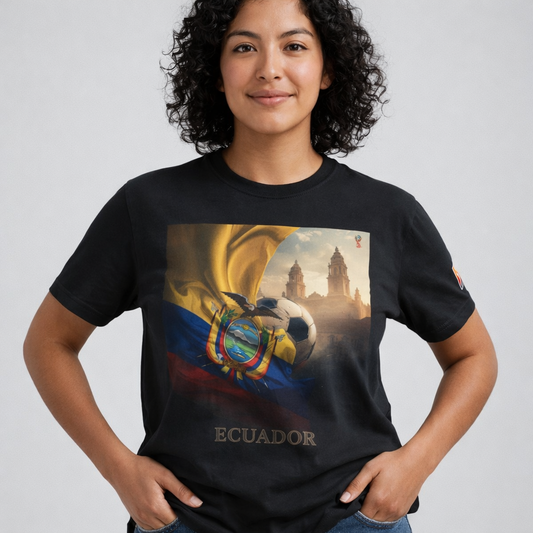 Ecuador Football Graphic T-Shirt Cinematic La Tri Soccer Flag Tee