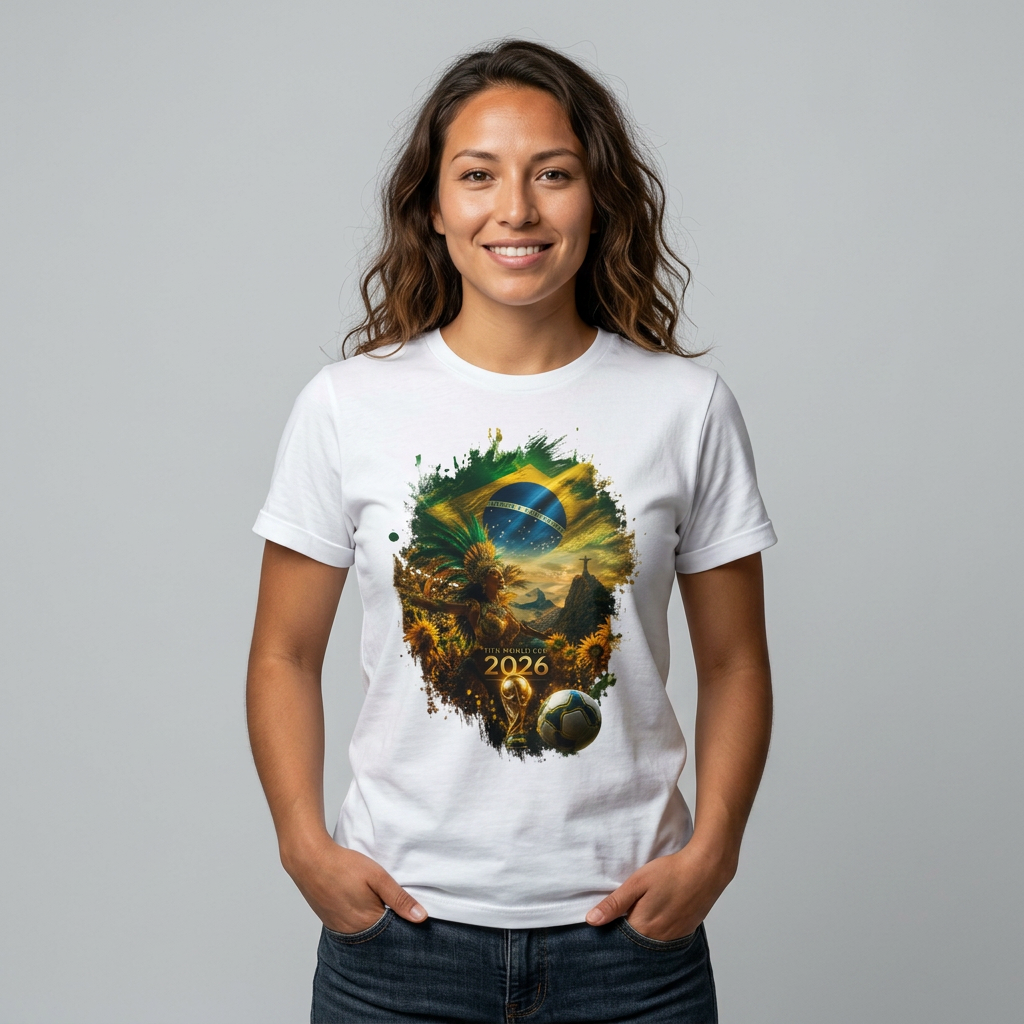 Brazil Football Carnival Flag T-Shirt Seleção Soccer Streetwear Tee