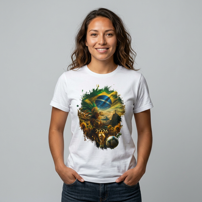 Brazil Football Carnival Flag T-Shirt Seleção Soccer Streetwear Tee