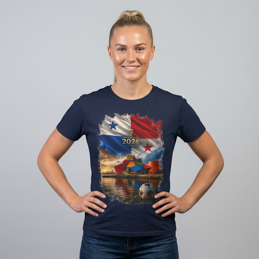 Panama Football Flag Biomuseo Graphic T-Shirt Cinematic Los Canaleros Soccer Tee