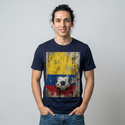 Colombia Football Flag Grunge T-Shirt Vintage Los Cafeteros Soccer Tee