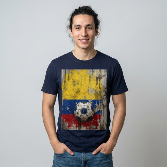 Colombia Football Flag Grunge T-Shirt Vintage Los Cafeteros Soccer Tee