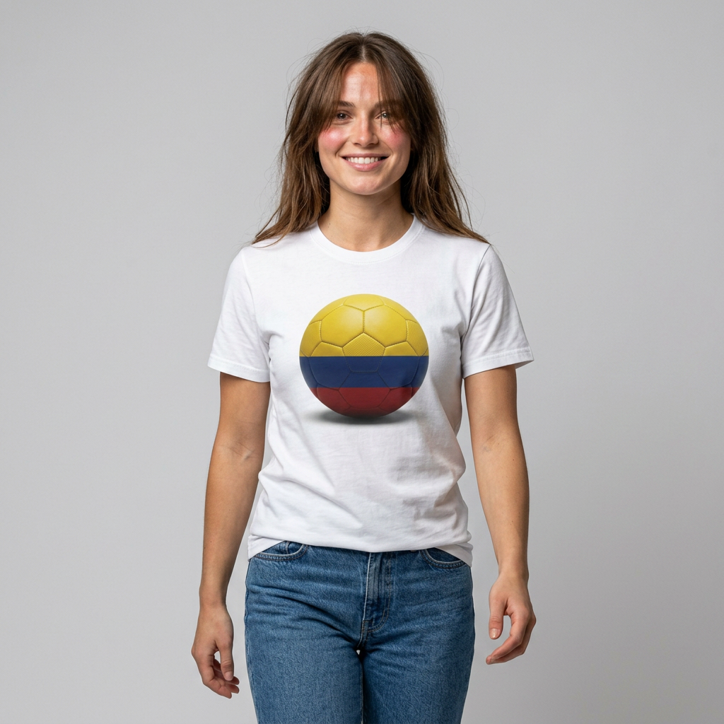 Colombia Football Flag Minimalist T-Shirt Los Cafeteros Soccer Fan Tee