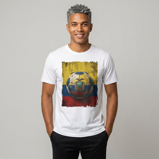 Ecuador Football Coat of Arms Grunge T-Shirt Vintage La Tri Soccer Tee
