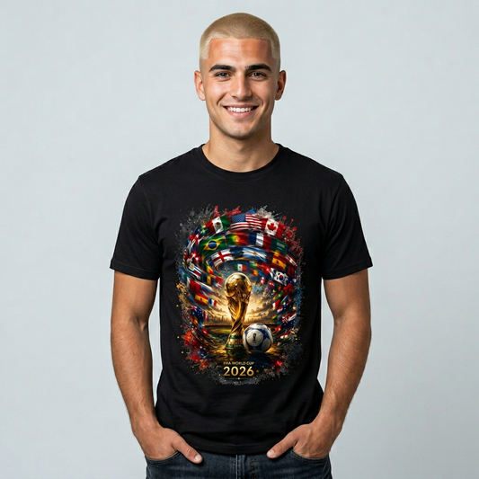 World Cup 2026 Global Flags T-Shirt Cinematic International Flags Fan Tee