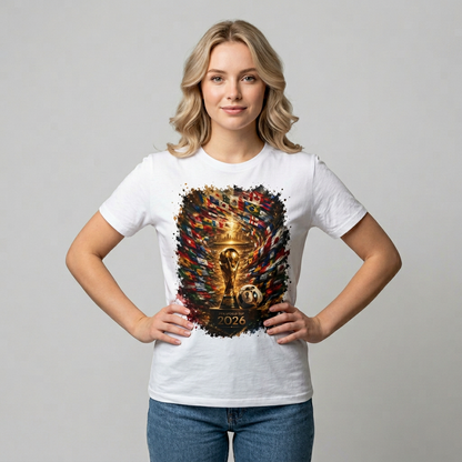World Cup 2026 Global Flags Graphic T-Shirt Stadium Tournament Soccer Tee