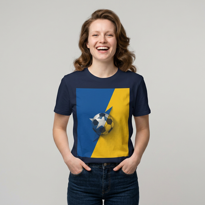 Curaçao Football Flag Minimalist T-Shirt Abstract La Familia Azul Soccer Tee