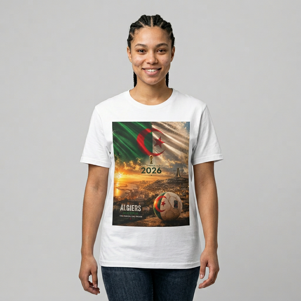 Algeria Football Flag Algiers T‑Shirt Fennec Foxes Soccer Design Tee