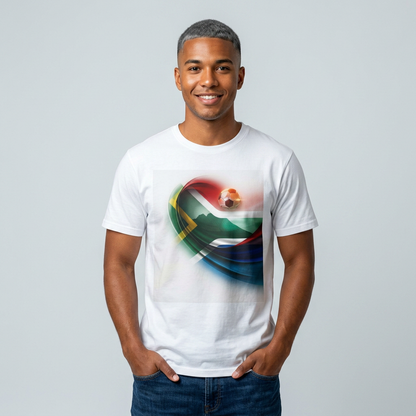 South Africa Football Flag Table Mountain T-Shirt Bafana Bafana Soccer Graphic Tee