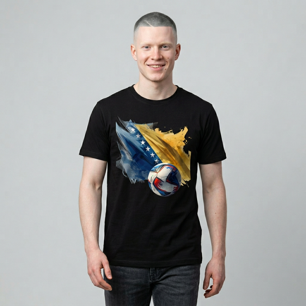Bosnia and Herzegovina Football Flag Abstract T-Shirt Zmajevi Soccer Graphic Tee