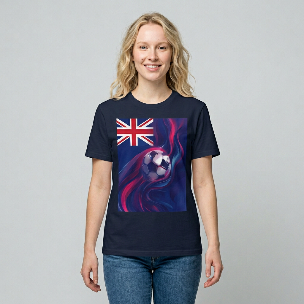 New Zealand Football Flag Abstract Wave T-Shirt All Whites Soccer Tee