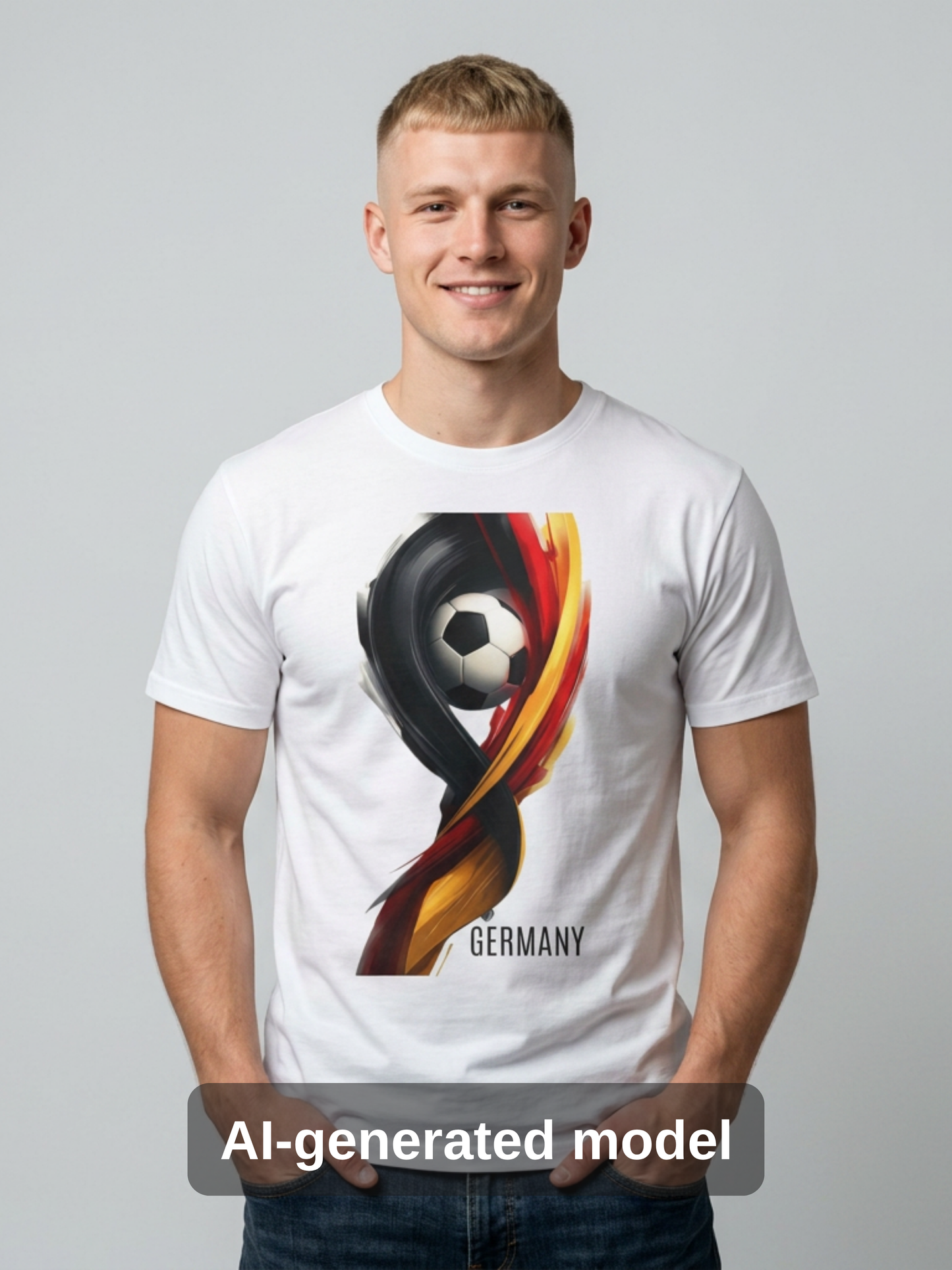 Germany Football Flag Brushstroke T-Shirt Dynamic Die Mannschaft Soccer Tee