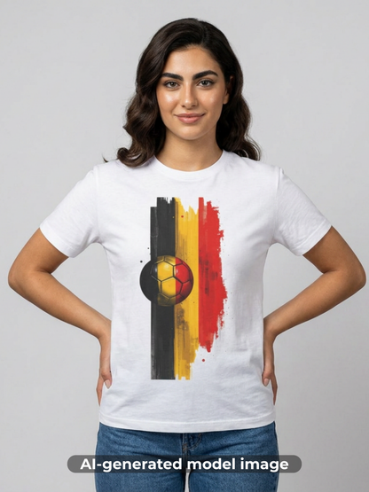 Belgium Football Flag Brushstroke Tee Red Devils Soccer Graphic T-Shirt