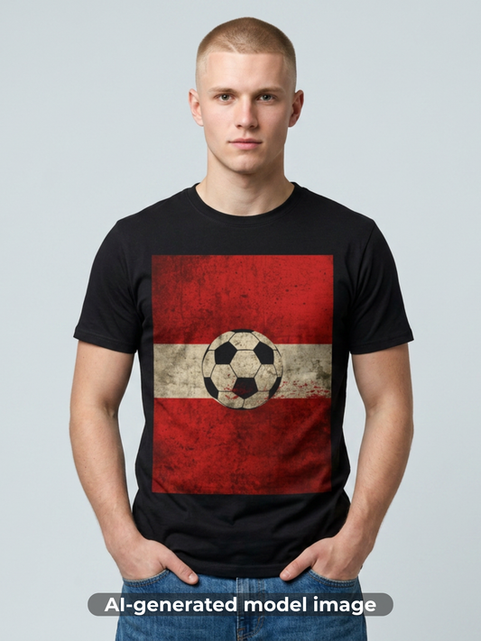 Austria Flag Abstract Grunge Tee Unsere Burschen Soccer Graphic T-Shirt
