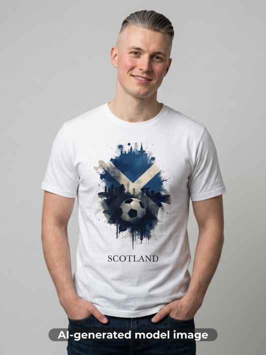 Scotland Football Flag Abstract Saltire Tee Tartan Army Soccer T-Shirt