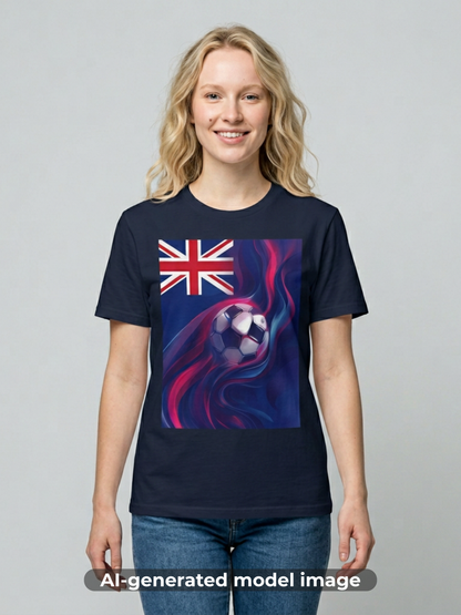 New Zealand Football Flag Abstract Wave T-Shirt All Whites Soccer Tee