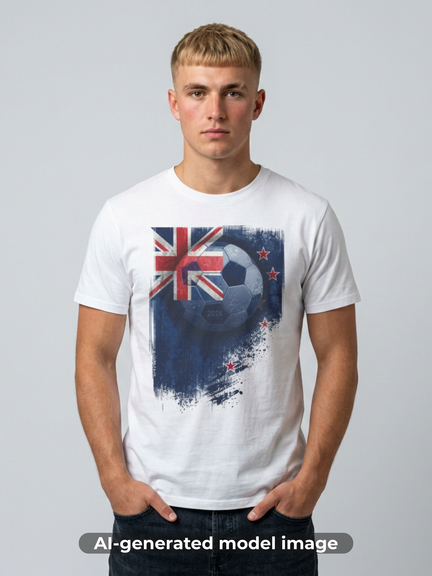 New Zealand Football Flag Grunge T-Shirt All Whites Soccer 2026 Graphic Tee