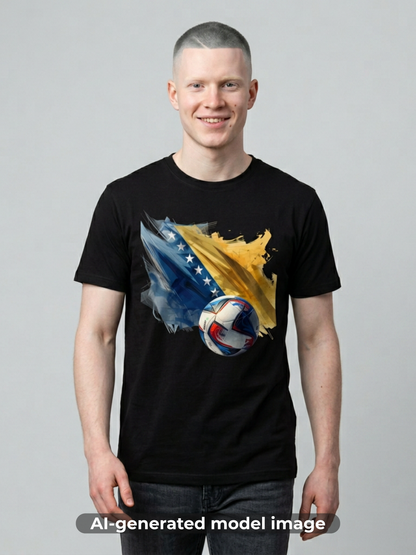 Bosnia and Herzegovina Football Flag Abstract T-Shirt Zmajevi Soccer Graphic Tee