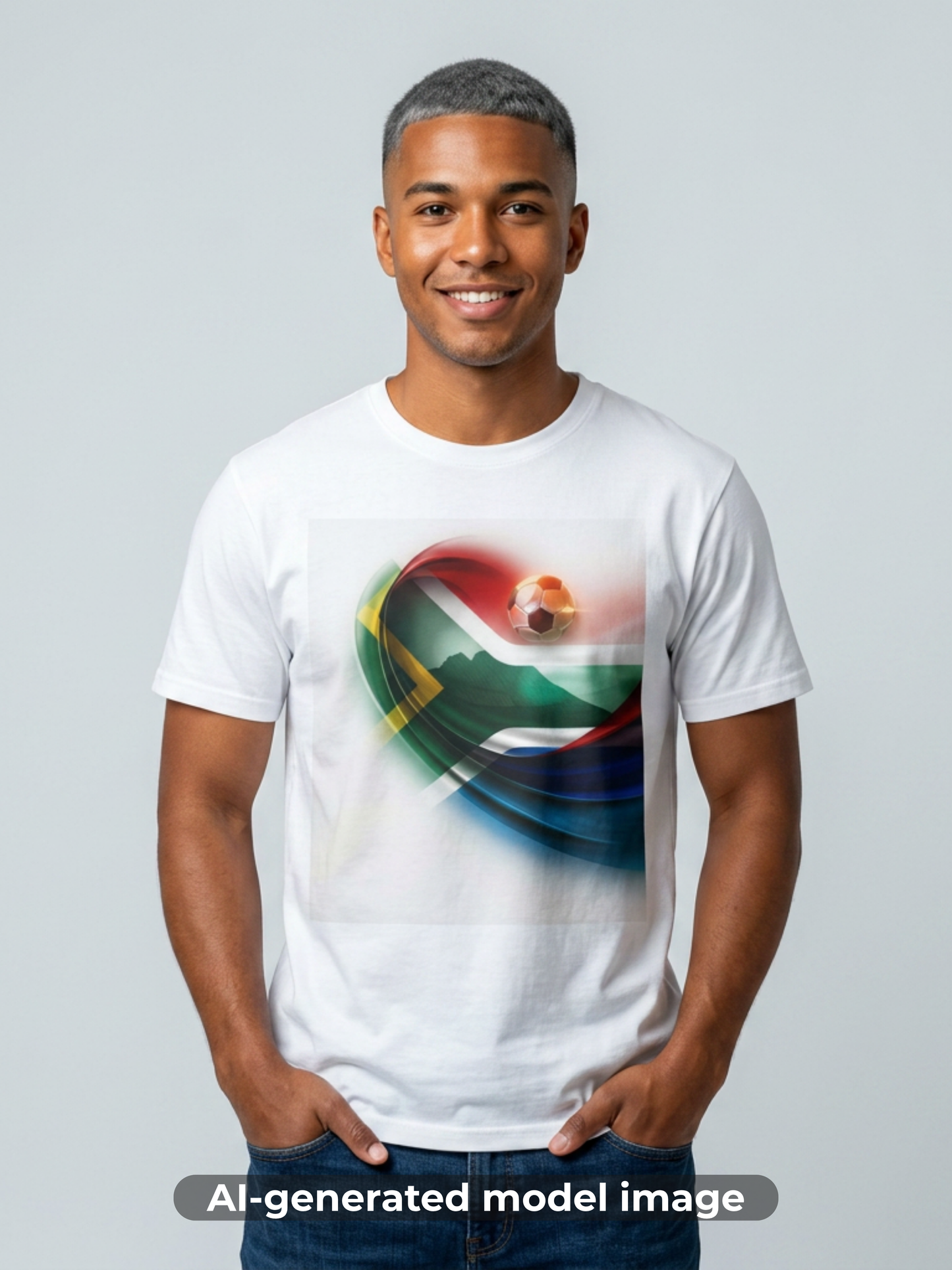 South Africa Football Flag Table Mountain T-Shirt Bafana Bafana Soccer Graphic Tee