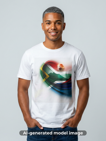 South Africa Football Flag Table Mountain T-Shirt Bafana Bafana Soccer Graphic Tee