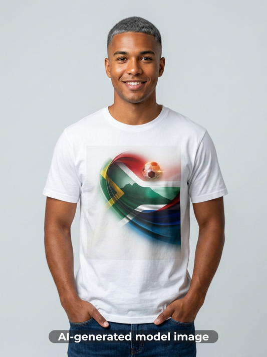 South Africa Football Flag Table Mountain T-Shirt Bafana Bafana Soccer Graphic Tee