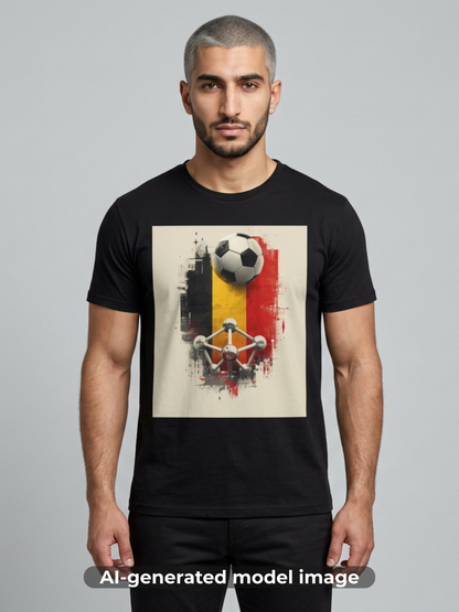 Belgium Soccer T-Shirt Atomium & Football Urban Art Print