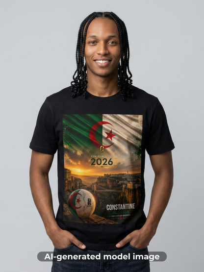 Algeria Football Flag Constantine T-Shirt Fennec Foxes Soccer City of Bridges Tee
