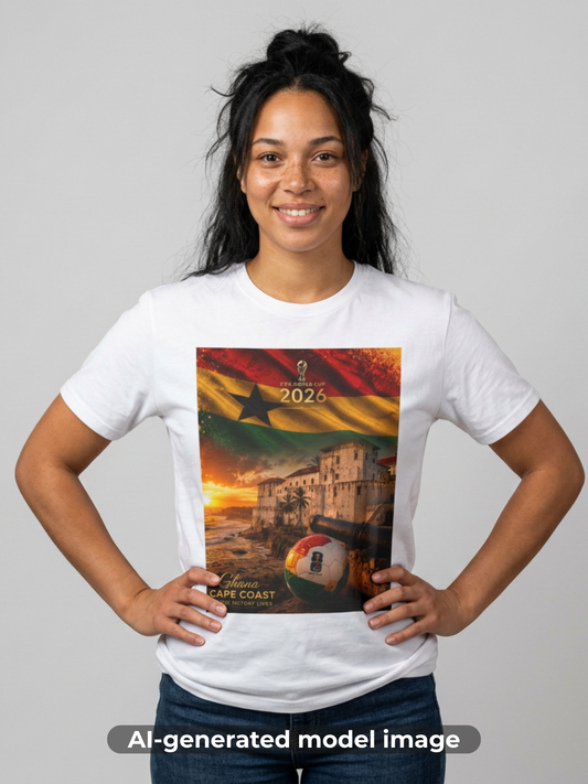 Ghana Football Flag Cape Coast Castle T‑Shirt Black Stars Soccer Heritage Tee