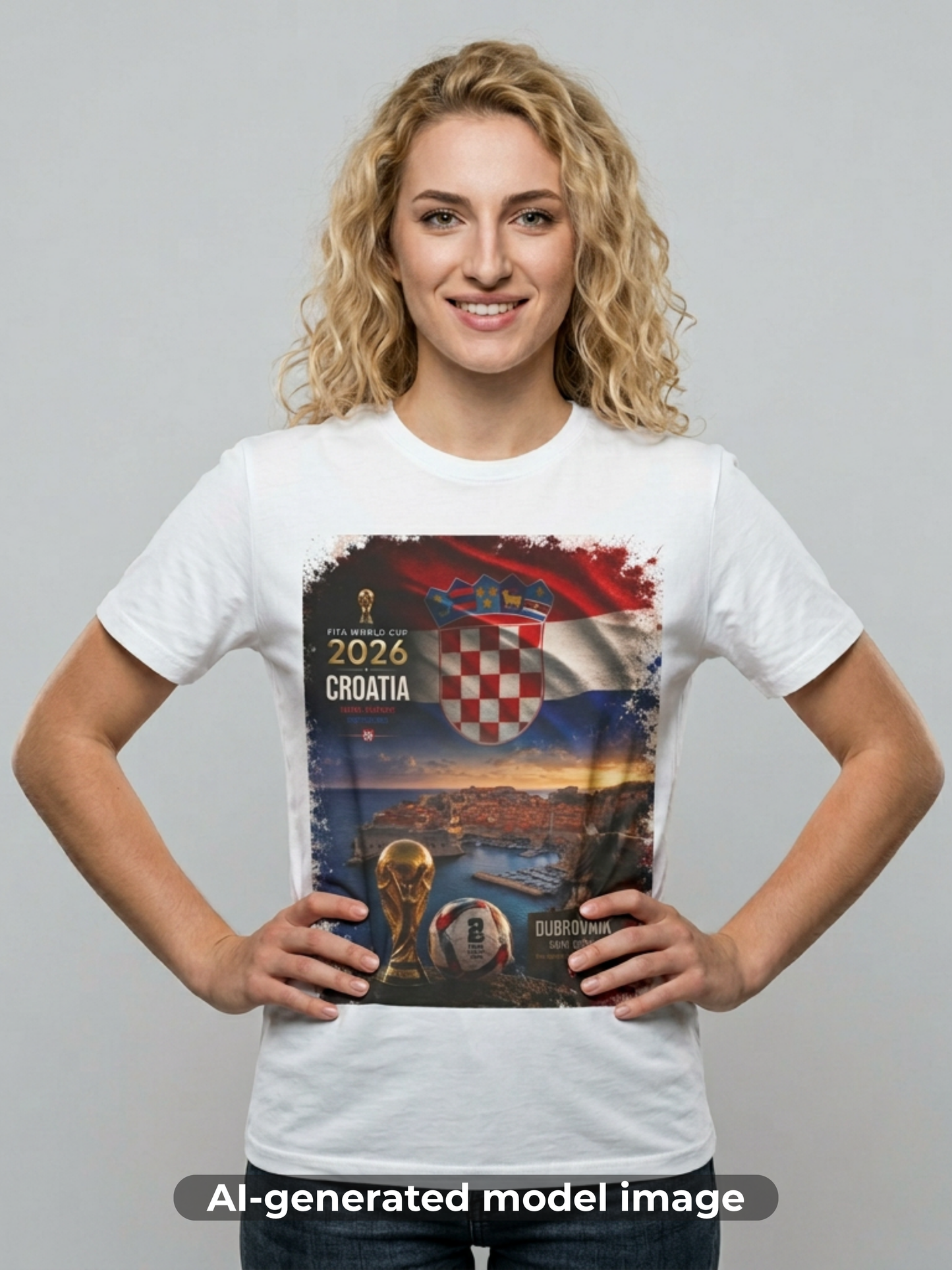 Croatia Football Flag Dubrovnik T‑Shirt Vatreni Soccer Pearl of the Adriatic Tee