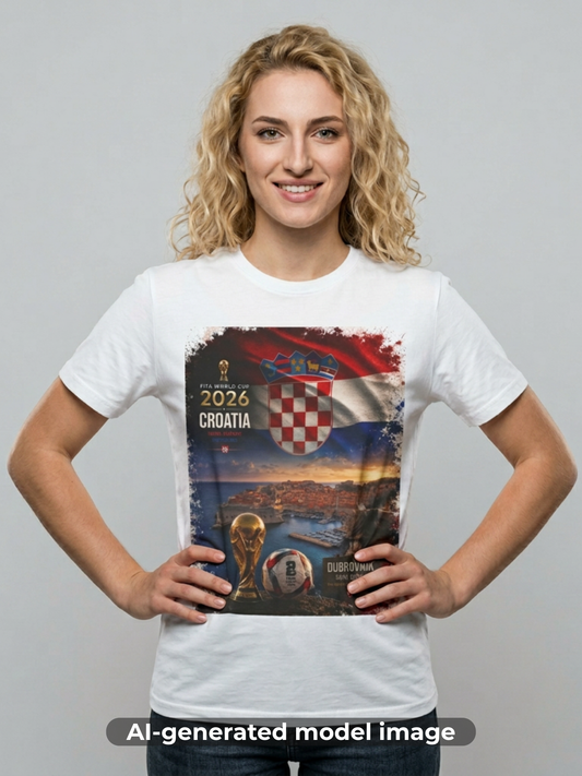 Croatia Football Flag Dubrovnik T‑Shirt Vatreni Soccer Pearl of the Adriatic Tee