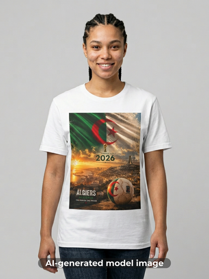 Algeria Football Flag Algiers T‑Shirt Fennec Foxes Soccer Design Tee