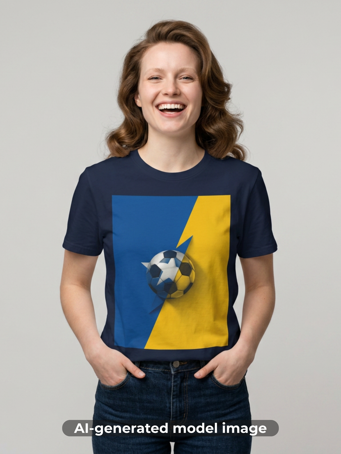 Curaçao Football Flag Minimalist T-Shirt Abstract La Familia Azul Soccer Tee