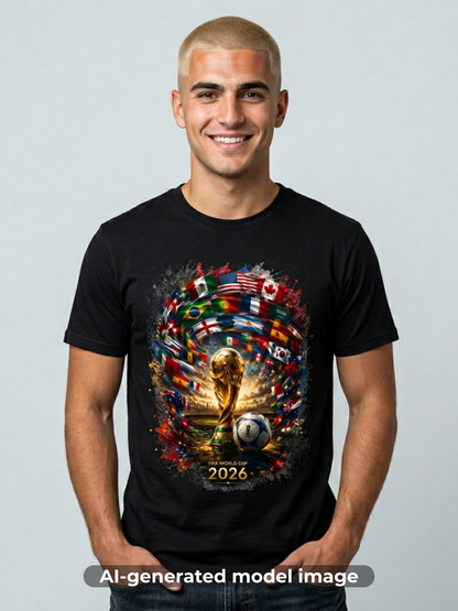 World Cup 2026 Global Flags T-Shirt Cinematic International Flags Fan Tee