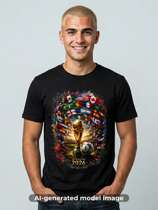 World Cup 2026 Global Flags T-Shirt Cinematic International Flags Fan Tee