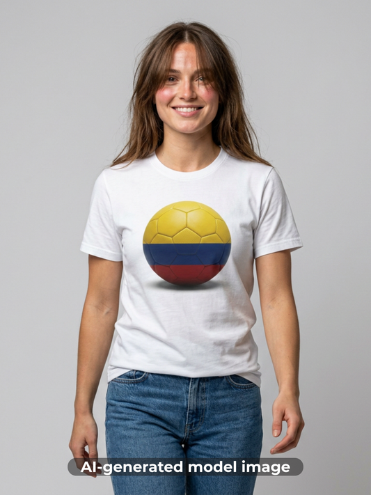 Colombia Football Flag Minimalist T-Shirt Los Cafeteros Soccer Fan Tee
